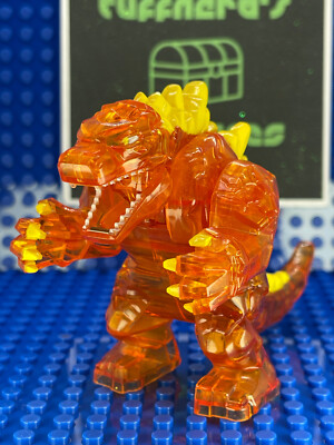 Custom PAD Printed LEGO GODZILLA KOTM TRANSPARENT Flame Orange BIGFIG Minifigure-image