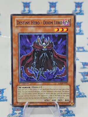 Destiny Hero - Doom Lord  EOJ-EN001 Common LP Unlimited/1st Yugioh -image