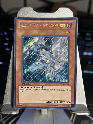 YuGiOh Destiny Hero Disk Commander Secret Rare LCGX-EN133 1st Edition NM-image
