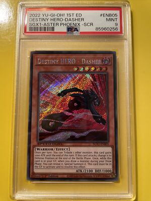 YuGiOh DESTINY HERO-DASHER #SGX1-ENB05 SECRET RARE🔥PSA 9 MINT🔥1st EDITION-2022-image