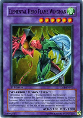 Elemental Hero Flame Wingman - DP1-EN010 - Super Rare - 1st Edition x1 Lightly P-image