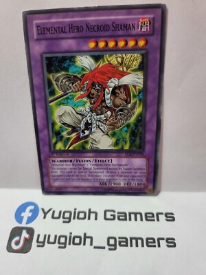 Yu-Gi-Oh Elemental Hero Necroid Shaman EOJ  1st Edition Common Light Played -image