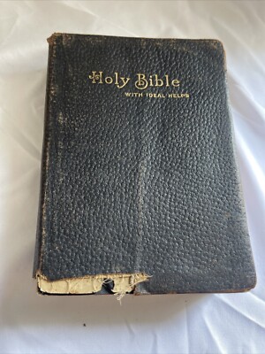Holy Bible With Ideal Helps early 1900's Maps Self Pronouncing Edition Leather-image