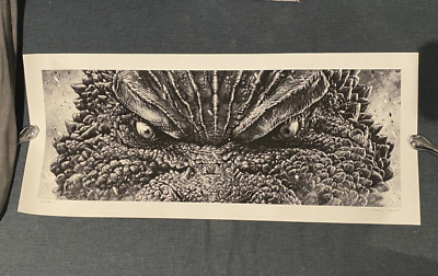 Black + White Godzilla Minus One ltd/50 S/N print by Jason Edmiston. EWAF Mondo-image