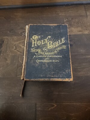 Antique Wilmore's New Analytical Reference Holy Bible  Concordance Adam Family -image