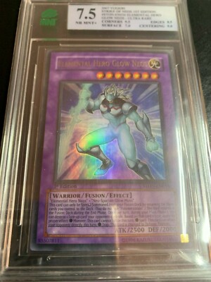 Yu-Gi-Oh! Elemental Hero Glow Neos STON-EN036 MNT 7.5 1st Edition Ultra Rare Eng-image