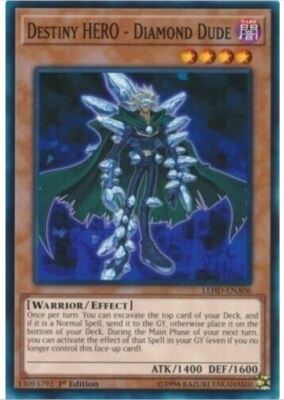 YuGiOh Destiny HERO - Diamond Dude - DESO-EN009 - Super Rare 1st Edition M/NM X1-image