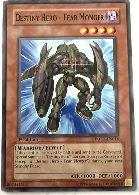 YuGiOh! - Destiny Hero - Fear Monger - POTD-EN016 - 1st Edition - Common-image
