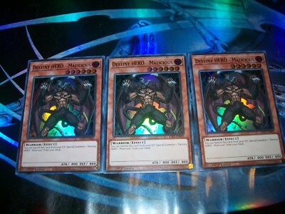 3x Destiny HERO - Malicious 1st Edition Ultra Rare RA03-EN001 Yu-Gi-Oh!-image
