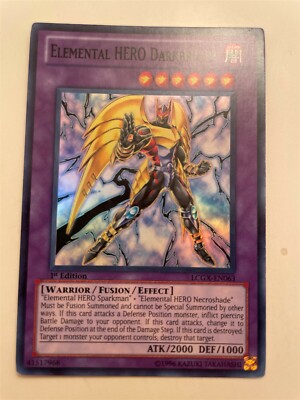 YuGiOh Elemental HERO Darkbright LCGX-EN063 Super 1st Edition MINT/NEAR MINT @-image