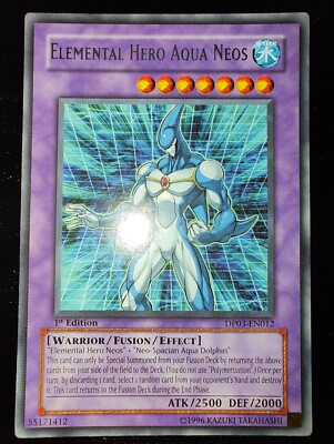YuGiOh DP03-EN012 Elemental Hero Aqua Neos Rare 1st Edition Mint Never Played-image