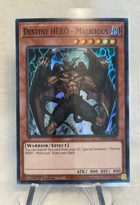 Yugioh Destiny HERO - Malicious Super Rare RA03-EN001  1st Edition-image