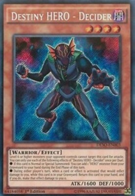 Yugioh-Destiny HERO - Decider-Secret Rare-1st Edition-DESO EN003 (NM)-image