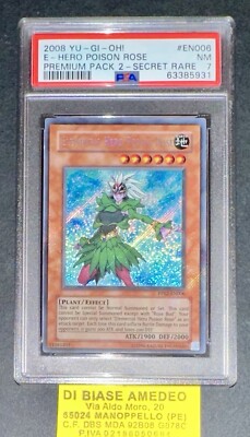 PSA 7 Elemental Hero Poison Rose PP02-EN006 Premium Pack 2 Yu-Gi-Oh Eng 2008-image