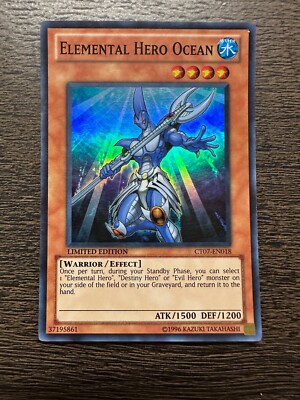 YUGIOH TCG ELEMENTAL HERO OCEAN CT07-EN018 SUPER LIMITED EDITION - LP-image