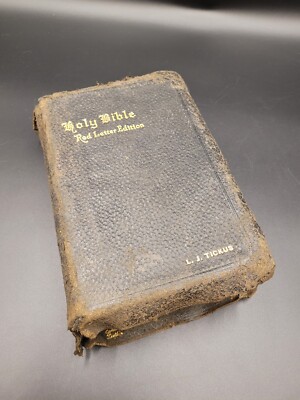National Bible Press Sunday School Teacher Red Letter Maps Leather Gold 1926-image
