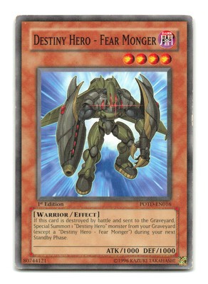 Destiny Hero - Fear Monger - POTD-EN016 - YuGiOh-LP-image