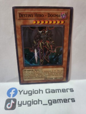 Yu-Gi-Oh Destiny Hero Dogma 1st Edition POTD Super Rare Played-image