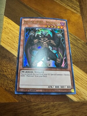 Destiny HERO - Malicious RA03-EN001 1st Edition Ultra Rare NM + BONUS-image