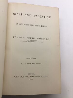 Sinai And Palestine In Connection With Their History 1883 Stanley RARE!-image