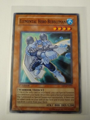 YU-GI-OH! Elemental Hero Bubbleman. DP1-EN009. 1st Edition Card. TCG CCG Yugioh-image