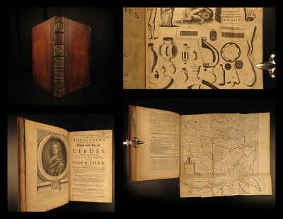 1715 1st ed LEEDS England Topography Architecture Thoresby MAP Geography London -image