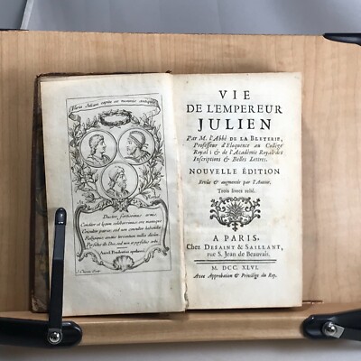 1746 Vie de L’Empereur Julien - Two Folding Maps - Full Leather -image