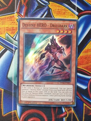 DESO-EN001 Destiny HERO - Drilldark Super Rare 1st edition Mint YuGiOh Card -image