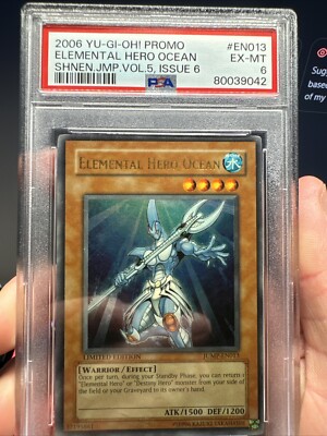 2006 YuGiOh Elemental Hero Ocean JUMP-EN013 Ultra Rare Limited Ed PSA 6-image