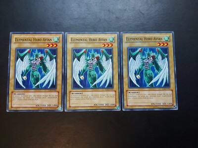 Yugioh - Elemental Hero Avian TLM-EN001 Common Playset x3-image