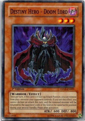 Destiny Hero - Doom Lord #DP05-EN001 Yugioh Heavy play 1st Edition-image