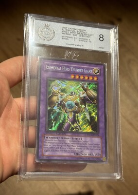Yugioh Elemental Hero Thunder Giant EHC2-EN004 Secret Rare PSA PGS 8-image