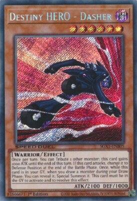 *** DESTINY HERO - DASHER *** 1ST EDITION SECRET RARE SGX1-ENB05 (NM) YUGIOH!-image