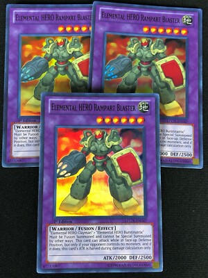YUGIOH ELEMENTAL HERO RAMPAGE BLASTER LCGX-EN047 1ST SUPER X3 (NM)-image