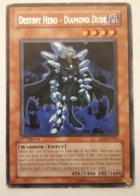 Yu-Gi-Oh! - Destiny Hero - Diamond Dude -EOJ-EN003- Rare 1st Edition Light Play-image