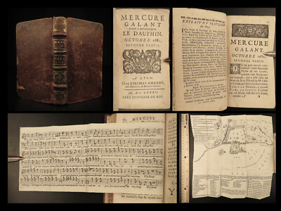 1682 WAR in Algiers MAP Military France Music Mercure Galant French Voyages-image