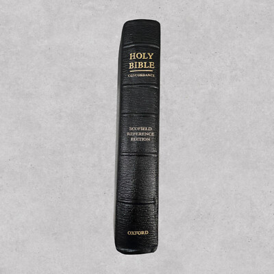 Vintage 1945 Holy Bible Scofield Reference Edition Oxford Press Leather Binding-image