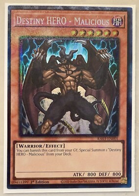 Destiny HERO - Malicious 1st Edition Prismatic Collector's Rare RA03-EN001-image
