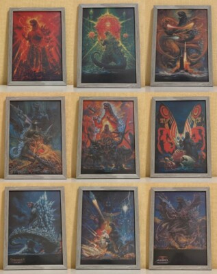 All 9set Godzilla framed clear file poster Ohrai Noriyoshi  Wall hanging  Gray-image