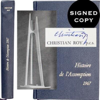 QUEBEC MONTREAL L'ASSOMPTION HISTORY FRENCH TEXT MAPS CHURCHES SIGNED LEATHER -image