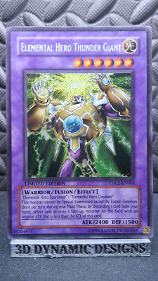 | Yugioh Elemental HERO Thunder Giant EHC2-EN004 Secret Rare H Collection DMG |-image
