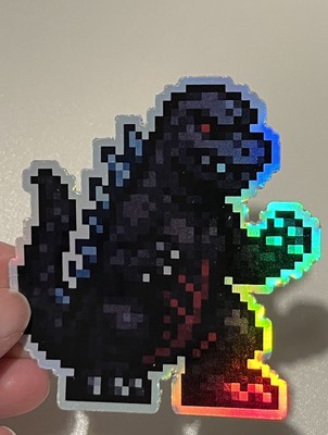 Godzilla 16-bit 3 Inch Waterproof Holographic Vinyl Sticker-image