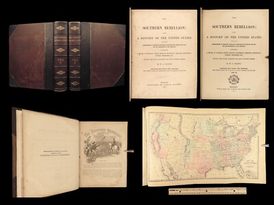 1863 Southern Rebellion CIVIL WAR Confederate SLAVERY Battles Maps Dred Scott 2v-image