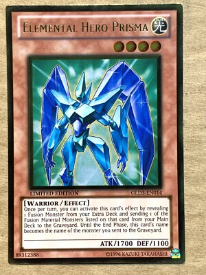 yugioh Elemental Hero Prisma GLD3-EN014 Ultra rare NEAR MINT-image