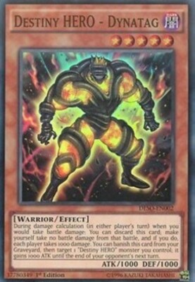 Yugioh-Destiny HERO - Dynatag-Super Rare-1st Edition-DESO EN002 (NM)-image