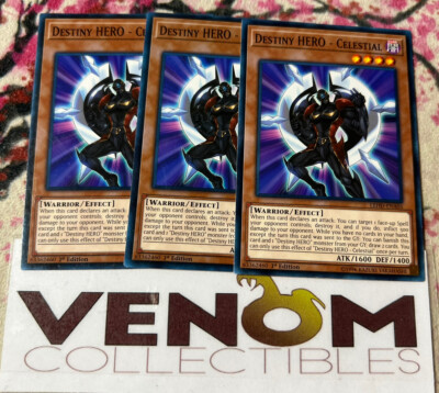 3x (M/NM) - Destiny HERO - Celestial - LEHD-ENA05 - Common - 1st Edition YuGiOh-image
