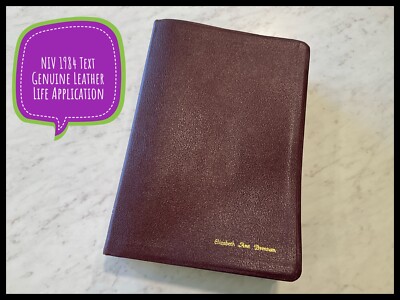 NIV Life Application Study Bible 1997 Burgundy Genuine Leather Text 1984-image