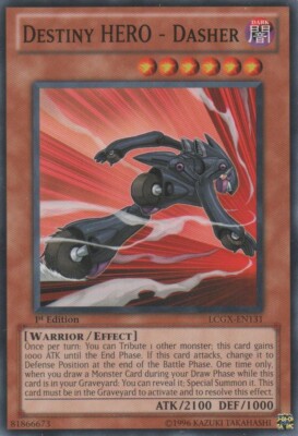 Yugioh! HP Destiny HERO - Dasher - LCGX-EN131 - Common - 1st Edition Heavily Pla-image