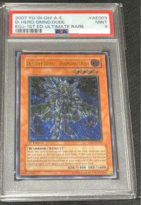 YuGiOh! Destiny Hero Diamond Dude Ultimate Rare 1st ED. Asian English PSA9 MINT-image