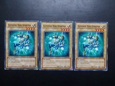 Yugioh - Elemental Hero Sparkman TLM-EN004 Common Playset x3-image